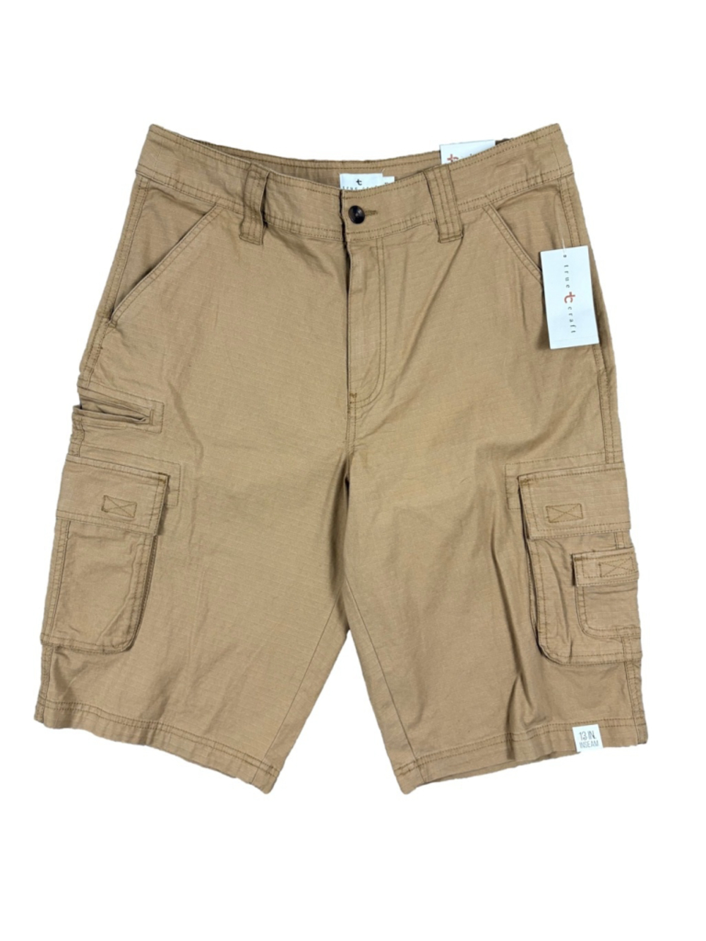 Men’s 32 True Craft Cargo Shorts Tan 13” Inseam NWT Casual